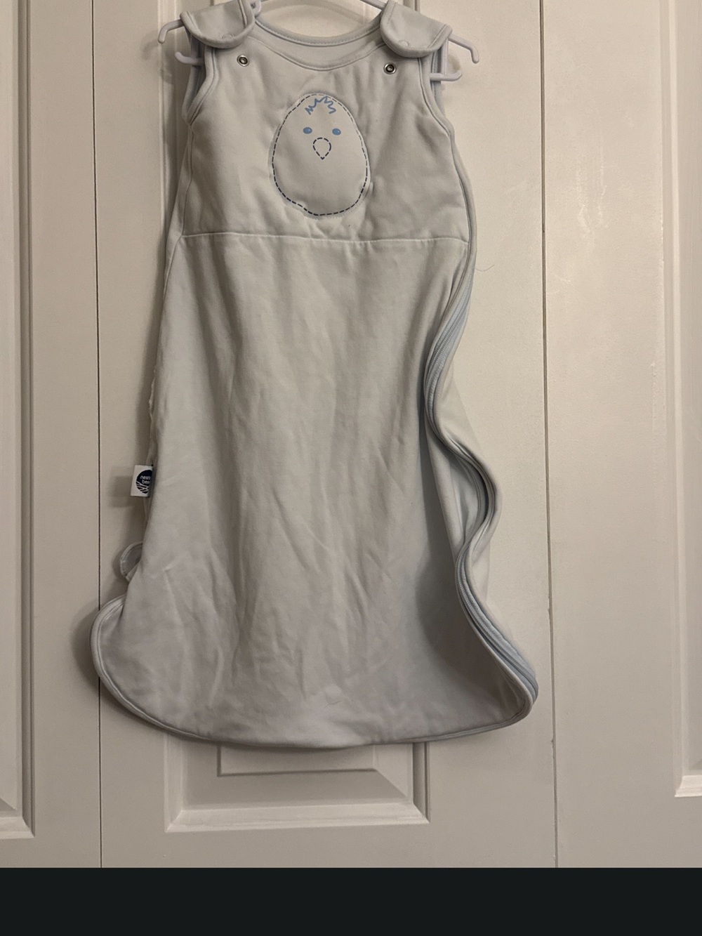 Nested Bean Pale Blue Sleep Sack with Chick Embroidery 0-6 mo